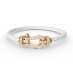 FORCE Large Horseshoe Full Diamond Bracelet - Gold