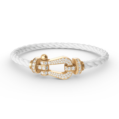 FORCE Large Horseshoe Full Diamond Bracelet - Gold