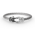 FORCE Large Horseshoe Black & White Diamond Bracelet - White Gold