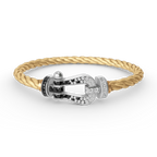 FORCE Large Horseshoe Black & White Diamond Bracelet - White Gold