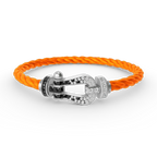FORCE Large Horseshoe Black & White Diamond Bracelet - White Gold
