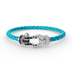 FORCE Large Horseshoe Black & White Diamond Bracelet - White Gold