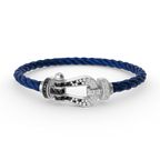 FORCE Large Horseshoe Black & White Diamond Bracelet - White Gold