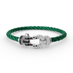 FORCE Large Horseshoe Black & White Diamond Bracelet - White Gold