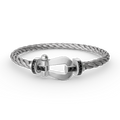 FORCE Large Horseshoe Black Diamond Bracelet - White Gold
