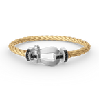 FORCE Large Horseshoe Black Diamond Bracelet - White Gold