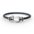 FORCE Large Horseshoe Black Diamond Bracelet - White Gold