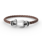 FORCE Large Horseshoe Black Diamond Bracelet - White Gold