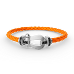 FORCE Large Horseshoe Black Diamond Bracelet - White Gold