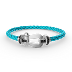 FORCE Large Horseshoe Black Diamond Bracelet - White Gold