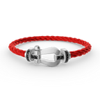 FORCE Large Horseshoe Black Diamond Bracelet - White Gold