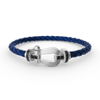 FORCE Large Horseshoe Black Diamond Bracelet - White Gold