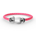 FORCE Large Horseshoe Black Diamond Bracelet - White Gold