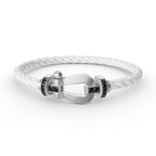 FORCE Large Horseshoe Black Diamond Bracelet - White Gold