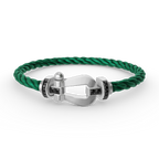 FORCE Large Horseshoe Black Diamond Bracelet - White Gold