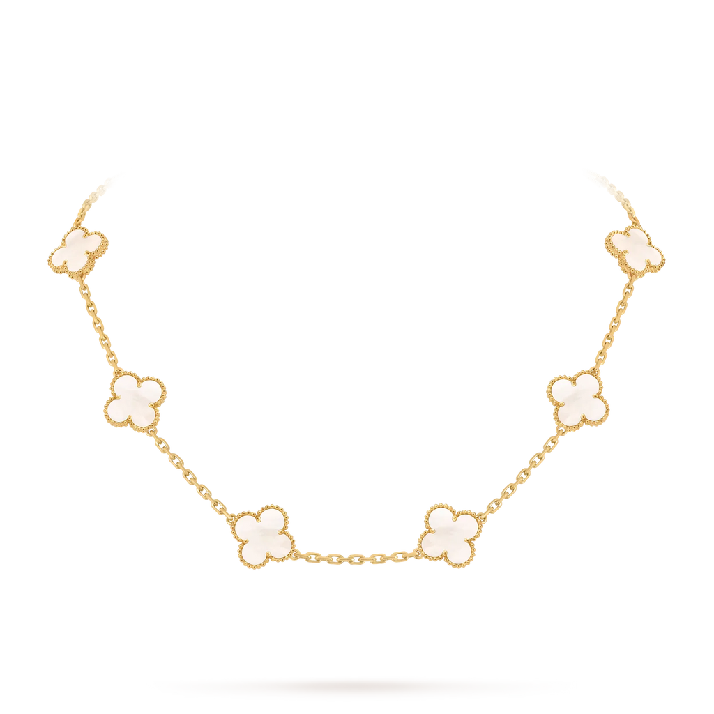 Klassisches Glücksklee-Halskette mit 10 Motiven aus der Goldkollektion