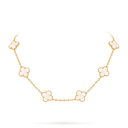 Klassisches Glücksklee-Halskette mit 10 Motiven aus der Goldkollektion