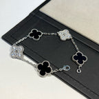 Lucky Clover 5-Motiv Armband – Black Onyx Kollektion