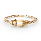 FORCE Large Horseshoe Clasp Metal Bracelet - Prosperity & Stability Anchor