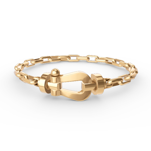FORCE Large Horseshoe Clasp Metal Bracelet - Prosperity & Stability Anchor