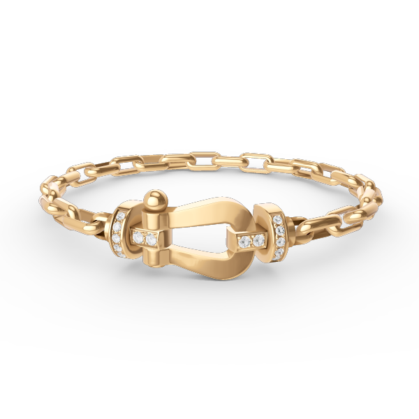 FORCE Large Horseshoe Clasp Metal Bracelet - Prosperity & Stability Anchor