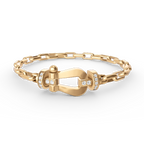 FORCE Large Horseshoe Clasp Metal Bracelet - Prosperity & Stability Anchor