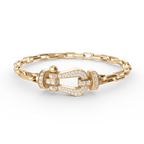 FORCE Large Horseshoe Clasp Metal Bracelet - Prosperity & Stability Anchor