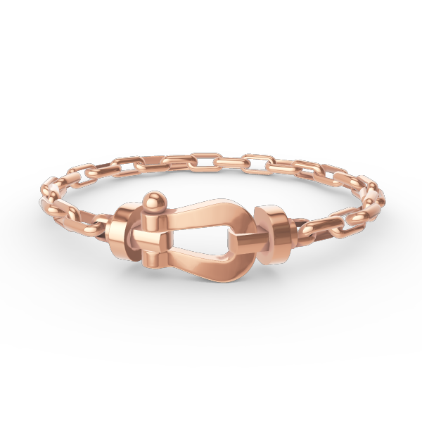 FORCE Large Horseshoe Clasp Metal Bracelet - Prosperity & Stability Anchor
