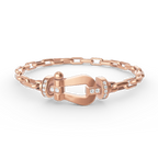 FORCE Large Horseshoe Clasp Metal Bracelet - Prosperity & Stability Anchor