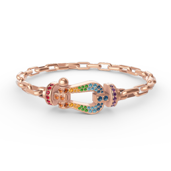 FORCE Large Horseshoe Clasp Metal Bracelet - Prosperity & Stability Anchor