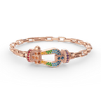FORCE Large Horseshoe Clasp Metal Bracelet - Prosperity & Stability Anchor