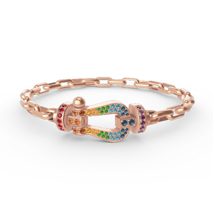 FORCE Large Horseshoe Clasp Metal Bracelet