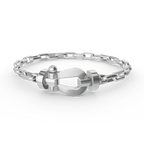 FORCE Large Horseshoe Clasp Metal Bracelet - Prosperity & Stability Anchor