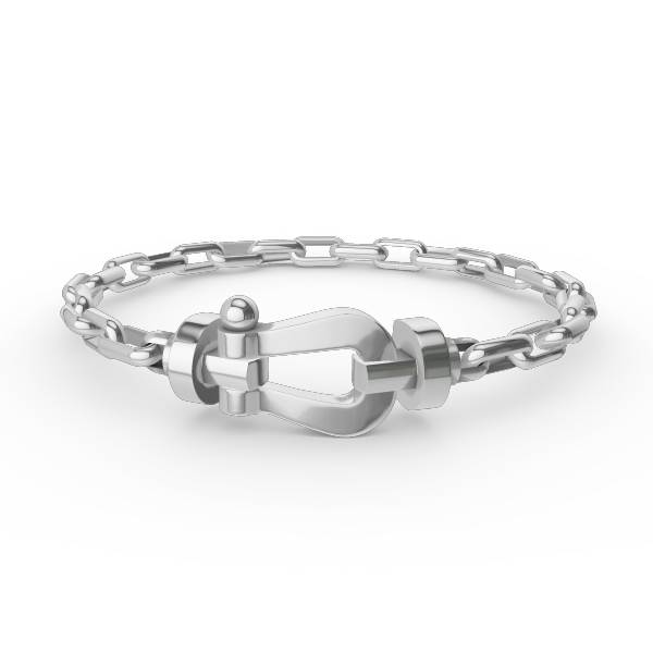 FORCE Large Horseshoe Clasp Metal Bracelet - Prosperity & Stability Anchor