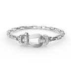 FORCE Large Horseshoe Clasp Metal Bracelet - Prosperity & Stability Anchor