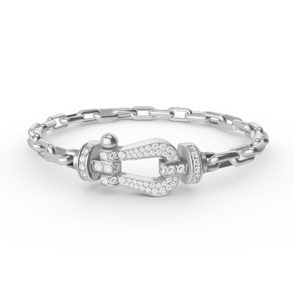FORCE Large Horseshoe Clasp Metal Bracelet - Prosperity & Stability Anchor