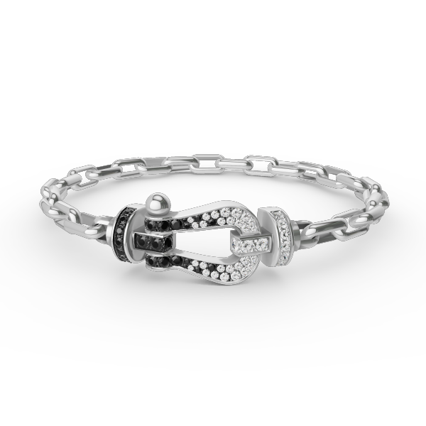 FORCE Large Horseshoe Clasp Metal Bracelet - Prosperity & Stability Anchor