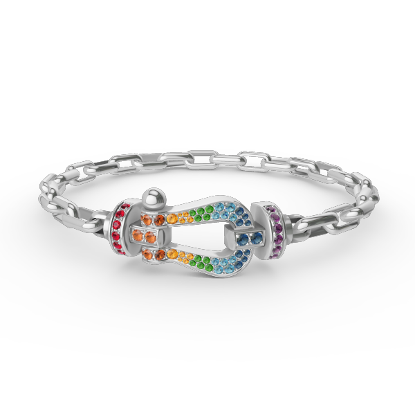 FORCE Large Horseshoe Clasp Metal Bracelet - Prosperity & Stability Anchor