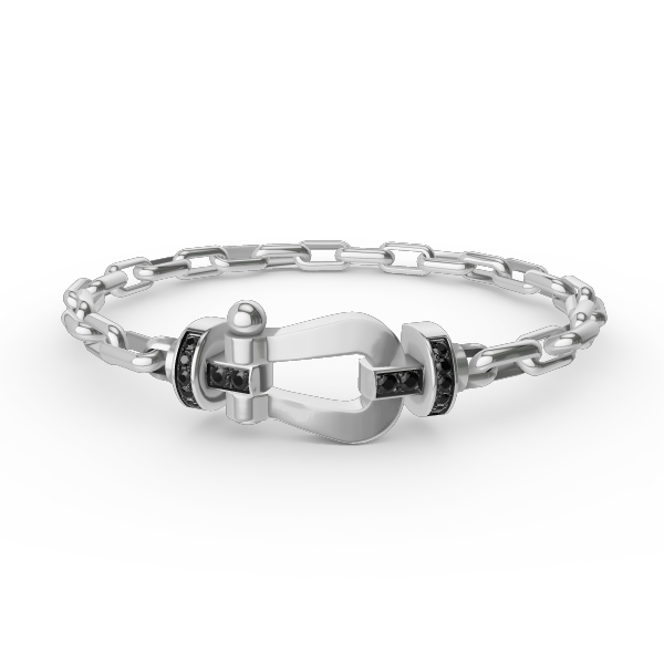 FORCE Large Horseshoe Clasp Metal Bracelet - Prosperity & Stability Anchor