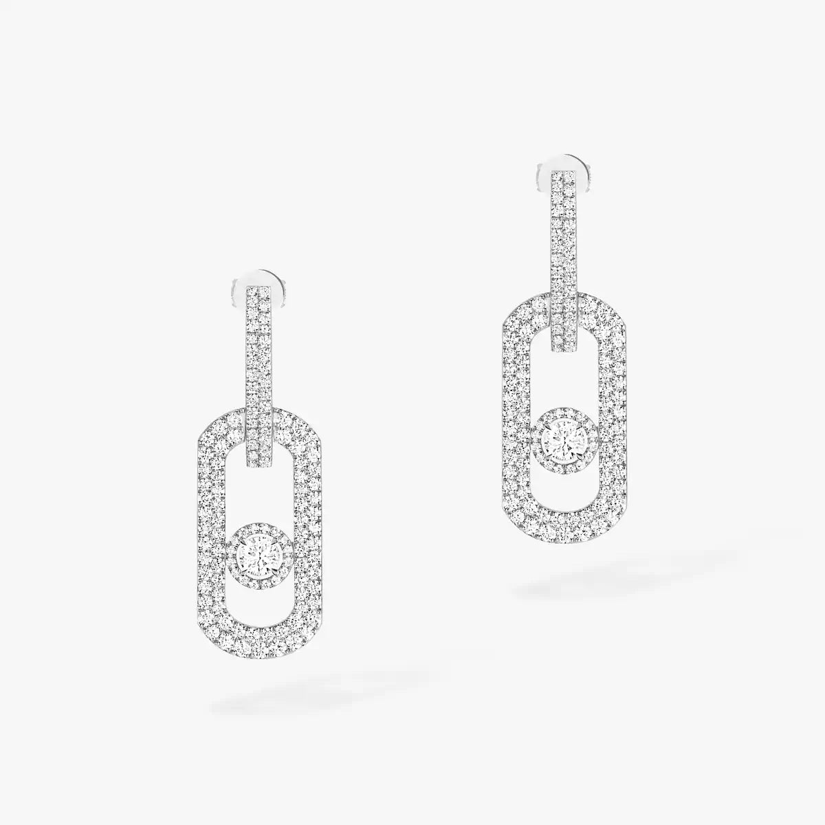So Move XL Full-Pavé Diamond Pendant Earrings - Kinetic Statement Piece