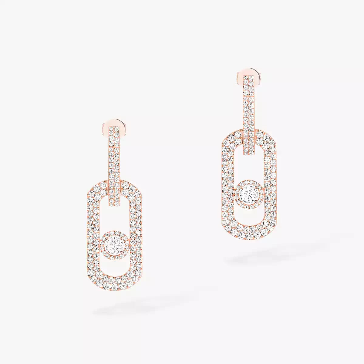 So Move XL Full-Pavé Diamond Pendant Earrings - Kinetic Statement Piece