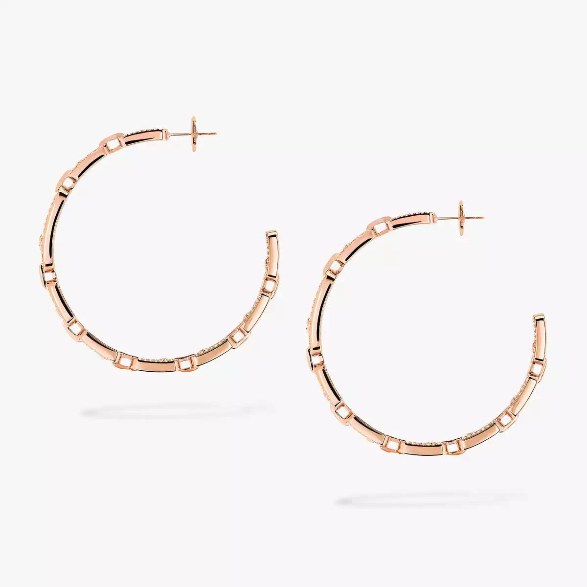 Move Link Kinetic Diamond Hoop Earrings - Interlocking Modern Elegance