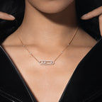 Pavé Full Diamond Halskette - kinetischer 4-Diamanten-Wohlstandstalisman