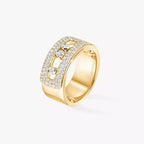 Move Noa Pavé Diamant Ring mit ineinandergreifenden Bändern – kinetische Eleganz, doppelbändig
