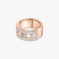 Move Noa Pavé Diamant Ring mit ineinandergreifenden Bändern – kinetische Eleganz, doppelbändig