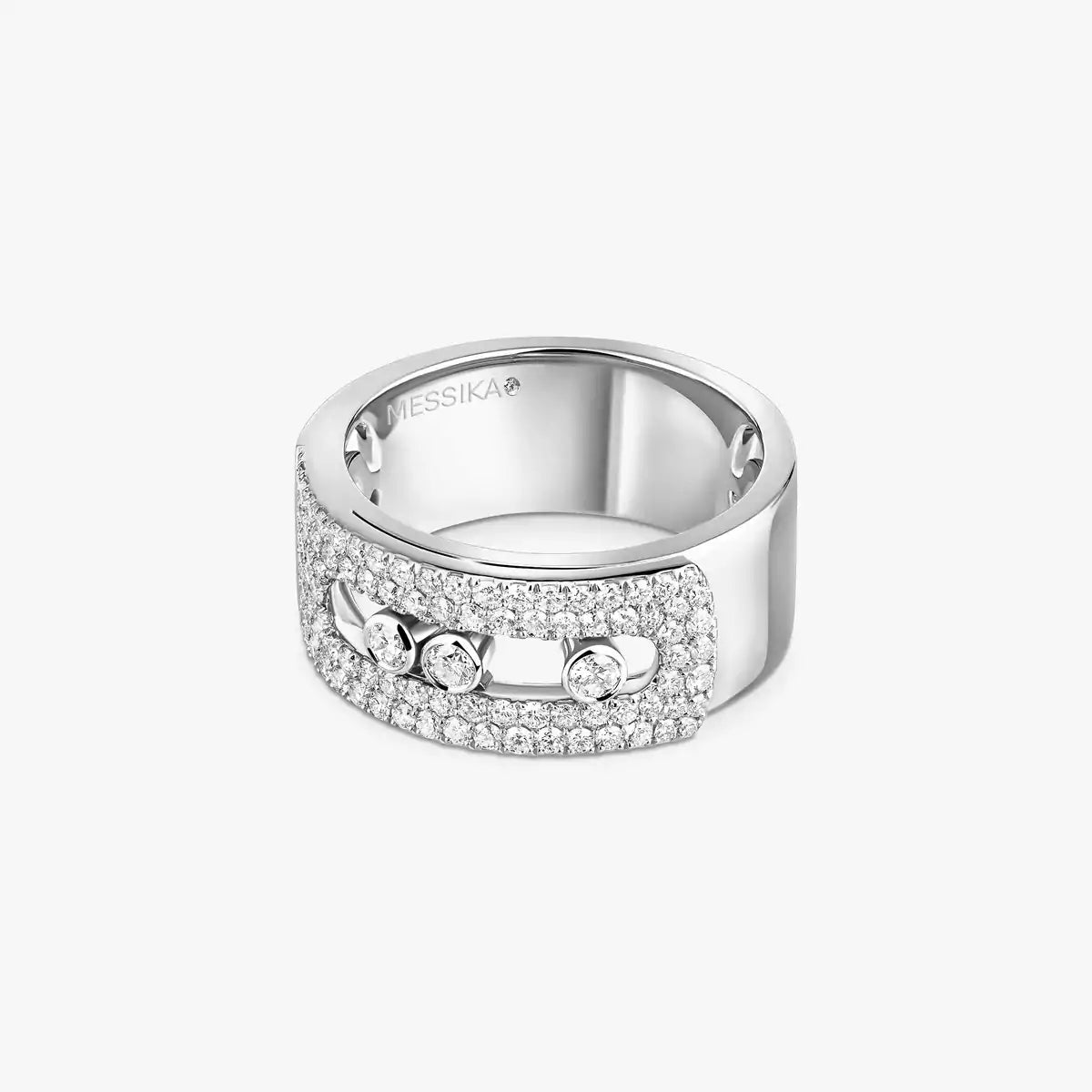 Move Noa Pavé Diamant Ring mit ineinandergreifenden Bändern – kinetische Eleganz, doppelbändig