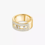 Move Noa Pavé Diamant Ring mit ineinandergreifenden Bändern – kinetische Eleganz, doppelbändig