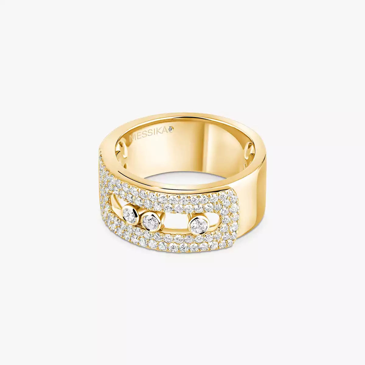 Move Noa Pavé Diamant Ring mit ineinandergreifenden Bändern – kinetische Eleganz, doppelbändig