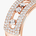 Move Noa Pavé Diamant Ring mit ineinandergreifenden Bändern – kinetische Eleganz, doppelbändig