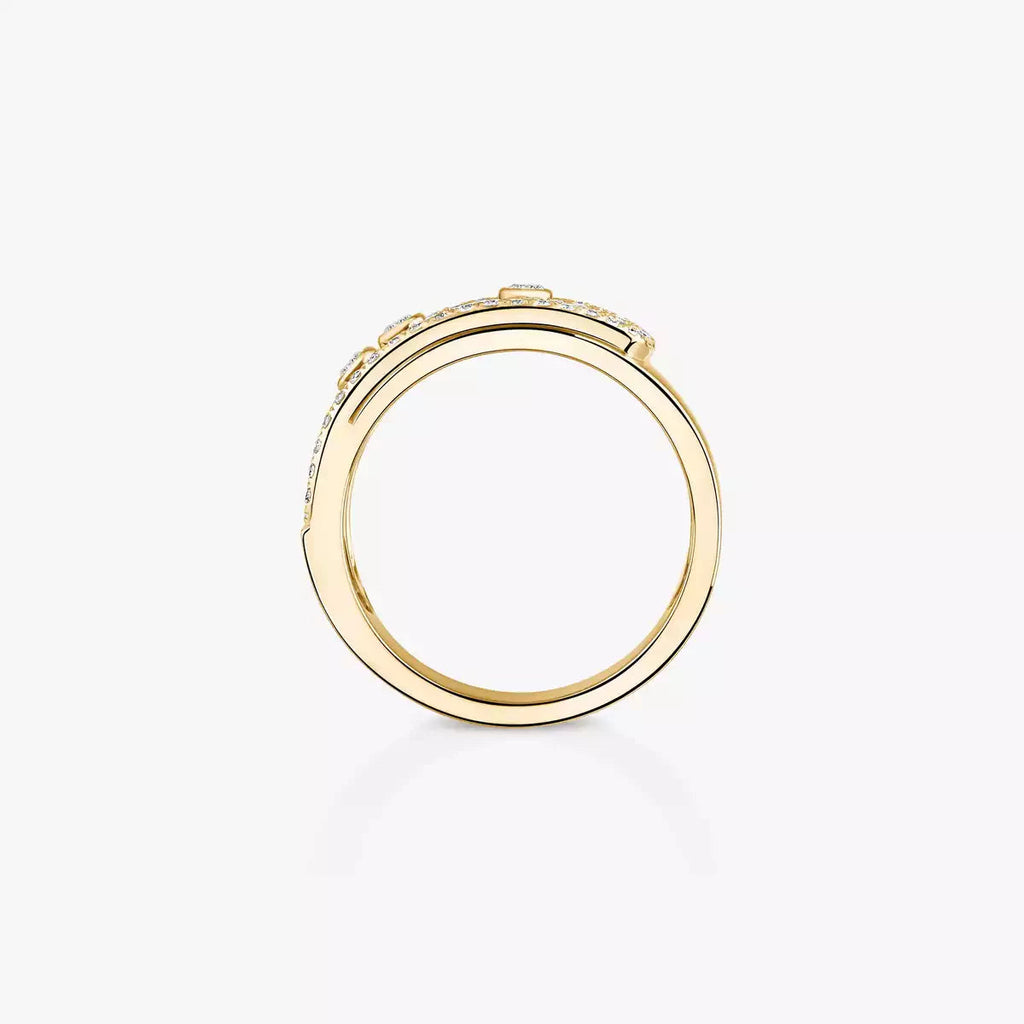 Move Noa Pavé Diamant Ring mit ineinandergreifenden Bändern – kinetische Eleganz, doppelbändig